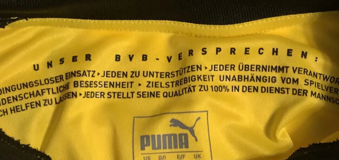 Puma Borussia Dortmund 15/16 Yellow Home Soccer Jersey 747991-01 Men’s Sz: Small image 4