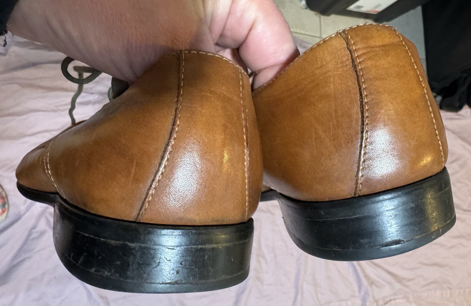 SAOLA Scarpe eleganti Oxford Aldo uomo taglia 10 5 pelle marrone cognac stringate