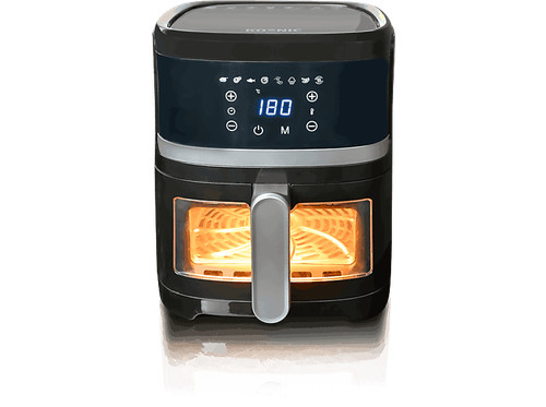 Freidora d aire-Koenic KAF 41323B, 1300W, 3.7l, Display táctil,Ventana transpare