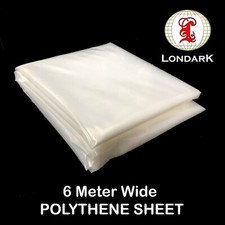 Plastic Clear 6M WIDE POLYTHENE Greenhouse Cover Dust Sheet Heavy Duty (500G)