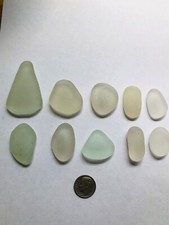 Lot of 10 Perfect Pieces Multicolored Genuine Sea Glass Beach Surf-Tumbled