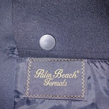 Palm Beach Blazer Mens 43L Black Tuxedo Suit Jacket VINTAGE Satin Lapel Prom