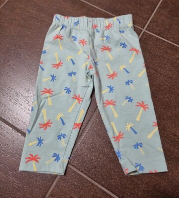 Baby Hose Leggings Schlupfhose 68 Manguun neuwertig Mädchen dünn Sommer Palmen