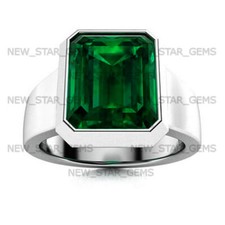 AAA+Quality Beryl Emerald Gemstone Ring With 925 SterlingSilver Anniversary Ring