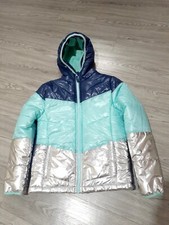 Roebuck  Co kids puffer jacket Size Large 10/12 Nvy Blue/Teal /Silver 26