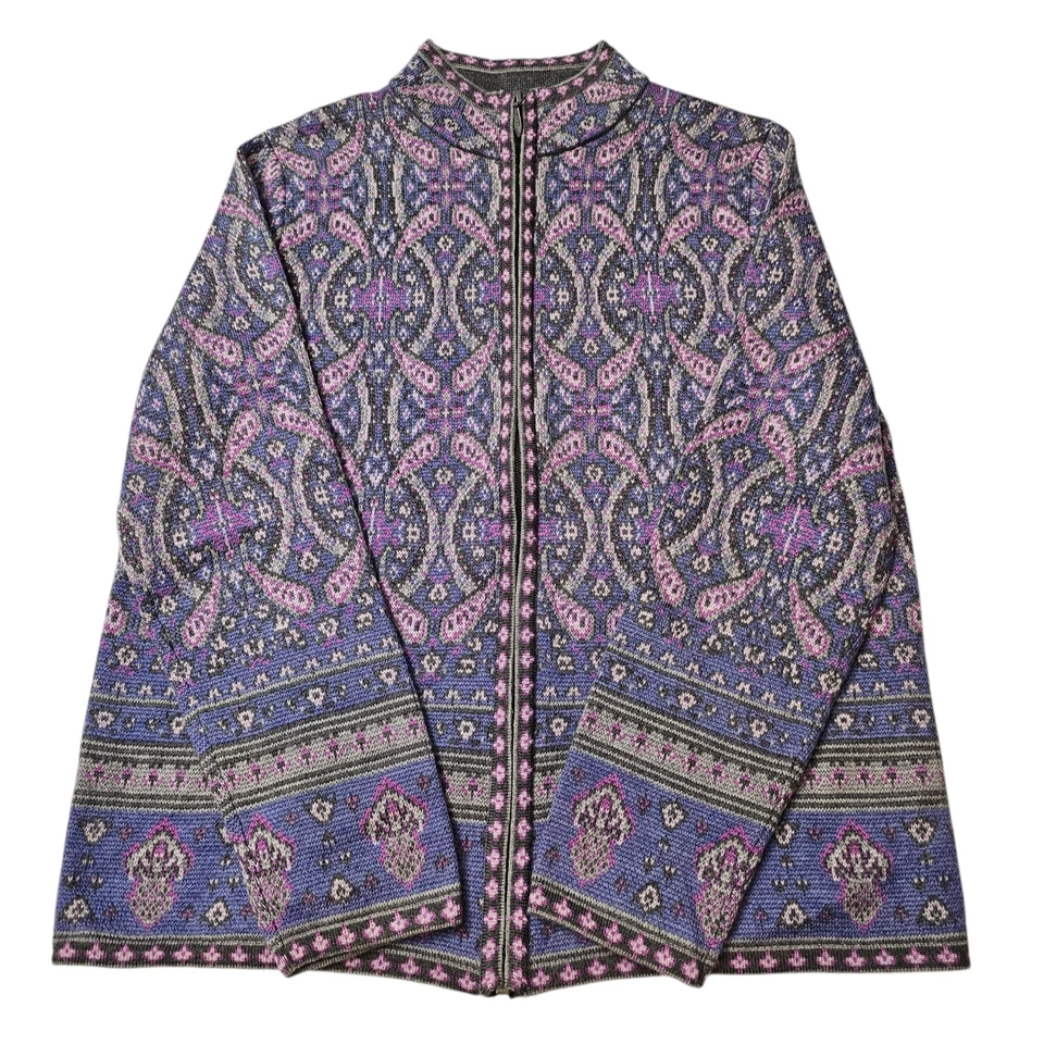 Cárdigan Suéter Pendleton Para Mujer Pequeño Lana Merino Cachemira Cremallera Completa Foto 2 de 4