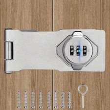 Closet Lock - 3-Digit Combination Cabinet Lock for Double Doors, Bifold Close...