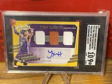 2020-21 Panini Absolute Mem. Tyrese Haliburton Rookie Auto /199 SGC 9 + 10 Auto