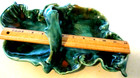 Vintage 1960's Handmade Ceramic Green Dish With Handle Table Decor — photo 3