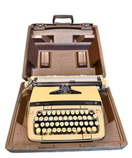 Tan Vintage Smith Corona Galaxie Twelve Typewriter in Case WORKS thumbnail