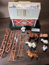 Vintage 1967 Fisher Price Little People Play Family Farm Barn