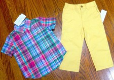 POLO RALPH LAUREN AUTHENTIC BABY BOYS BRAND NEW ORIGINAL 2Pc SET Size 12M, NWT