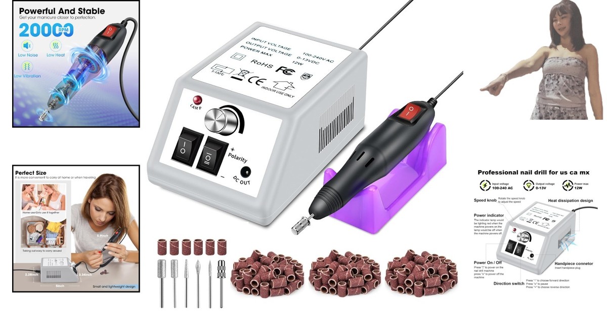 Professional Electric Nail Drill Kit - 156PCS Accessories, Low