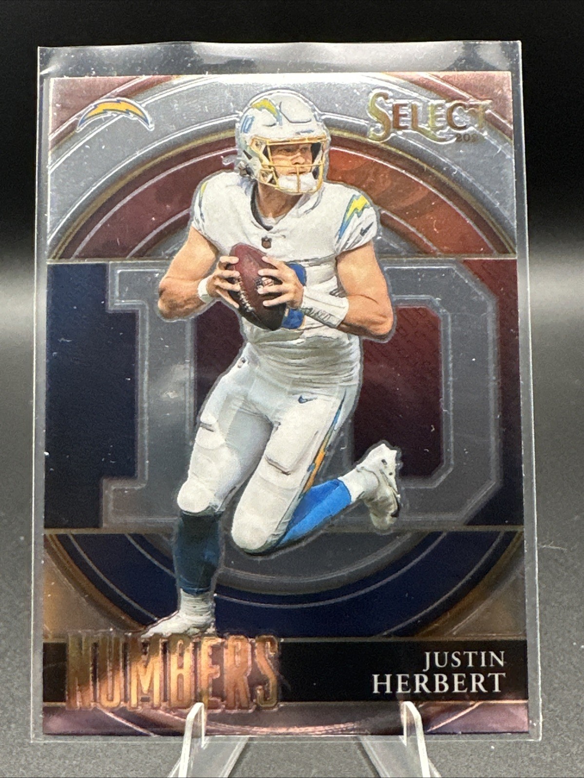 2021 Panini Select #SN-4 Justin Herbert Select Numbers Prizm Silver