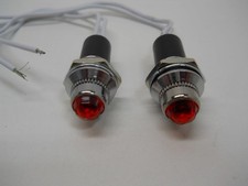 2 Mini Classic Car Truck Dash Switch Indicator Pilot Lights Red Lights