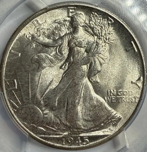 1945 S Walking Liberty Half Dollar PCGS MS64 Exact Coin Imaged