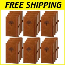 Bulk Leather Journal Set - 24 Pack A5 Hardcover Notebooks