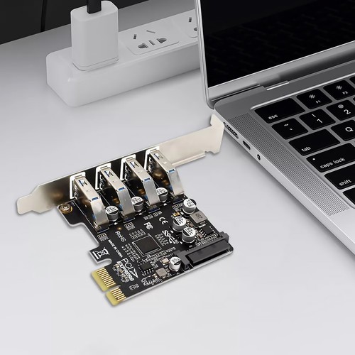4-Ports PCIe USB 3.0 HUB Adapter Expansion Card 5Gbps VL805 PCI-E X1 for Desktop - Afbeelding 6 van 8