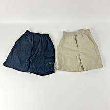 Vintage OshKosh B'gosh Toddler Boys Shorts Lot 24M Navy Khaki Nylon Cargo Y2K