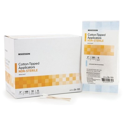McKesson Swabstick NonSterile 3 Inch Length 24-103 10 Bag(s) 100 /Bag