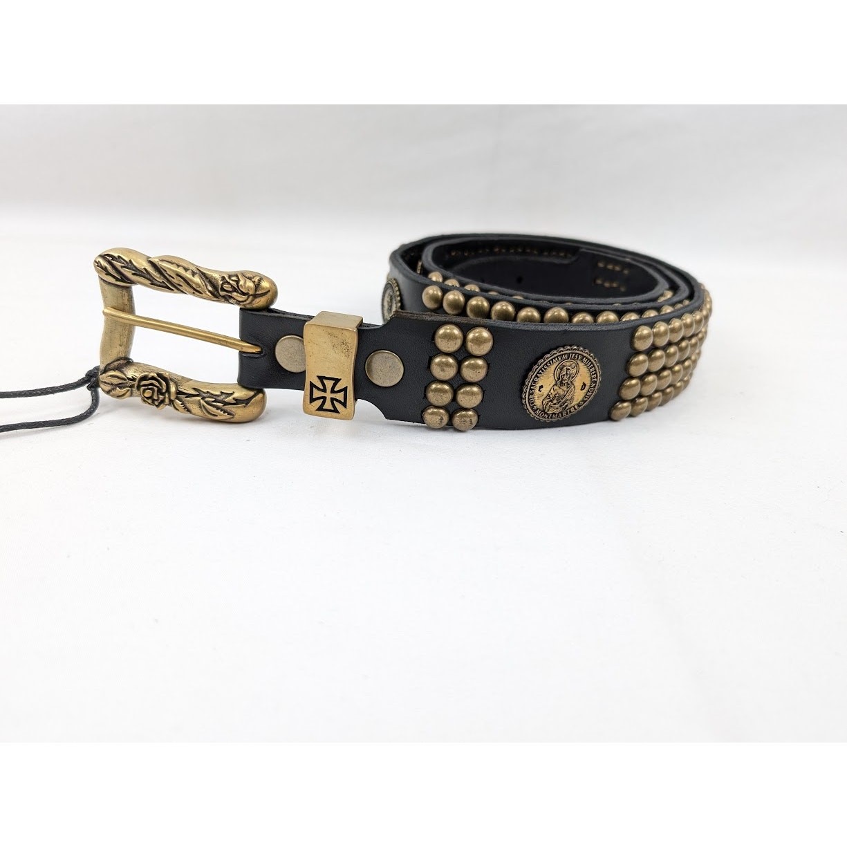 Enfants Riches Deprimes Q:2/ Antique Brass Jesus Coin Belt Black/Brass BNWDB 110