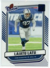 2024 Panini Clearly Donruss Laiatu Latu The Rookies Blue RC  /49  #13