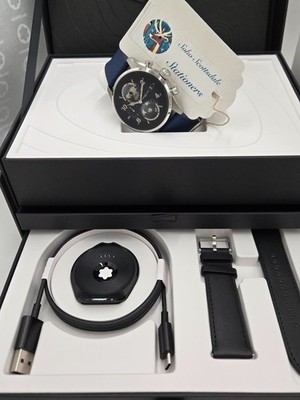 $1035 MSRP - Montblanc summit 3 129268 42mm titanium blue rubber strap Warranty