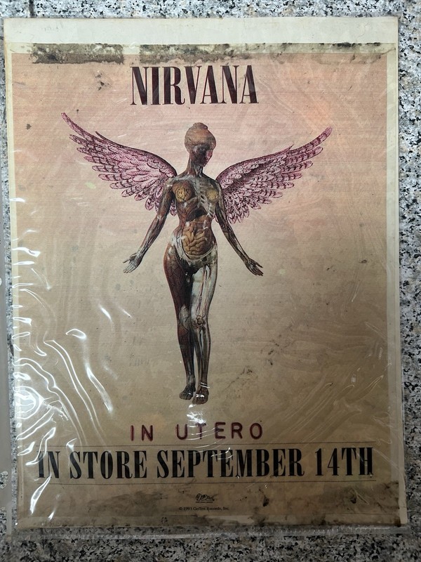 Nirvana In Utero 8 1/2 " X 11"  Window Cling Sticker Official 1993 Vintage Promo