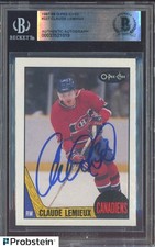 Claude Lemieux Signed 1987-88 O-PEE-CHEE OPC Hockey #227 BGS BAS AUTO