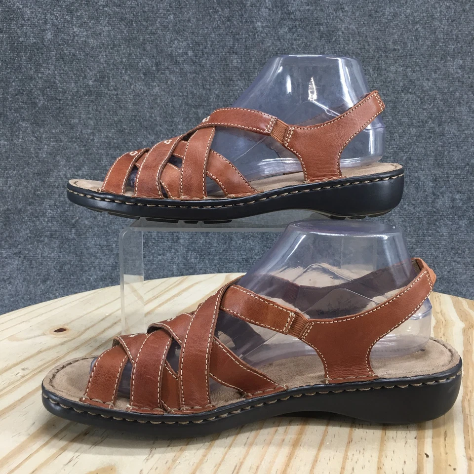 Sandalias Naturalizer para mujer 8,5 M artesanales con cordones de cuero marrón informales punta abierta Foto 2 de 4