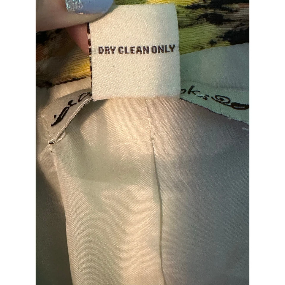 Chaqueta Blazer David Brooks Vintage Naranja Amarillo Estampado Seda Talla Mediana Foto 4 de 4