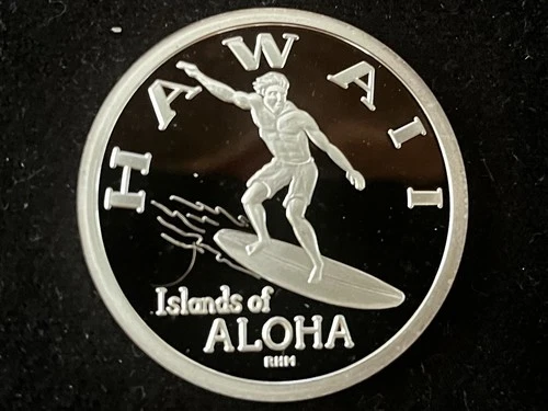 Hawaiian 2014 Waikiki SURFER DALA 1oz .999 Silver W/COA and Original box