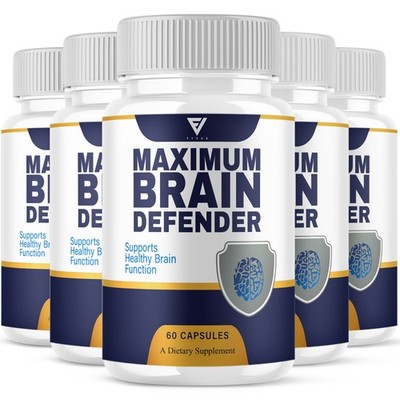 (5 Pack) Brain Defender Advanced Memory Support Supplement Pills (300 Capsules)
