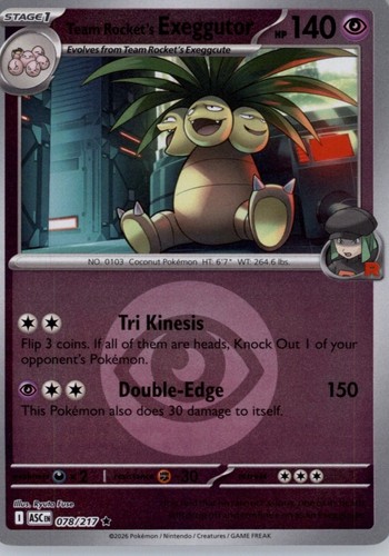 TeamRocket's Exeggutor (Energy Symbol Pattern) Reverse HoloRare AscendedHeroes78