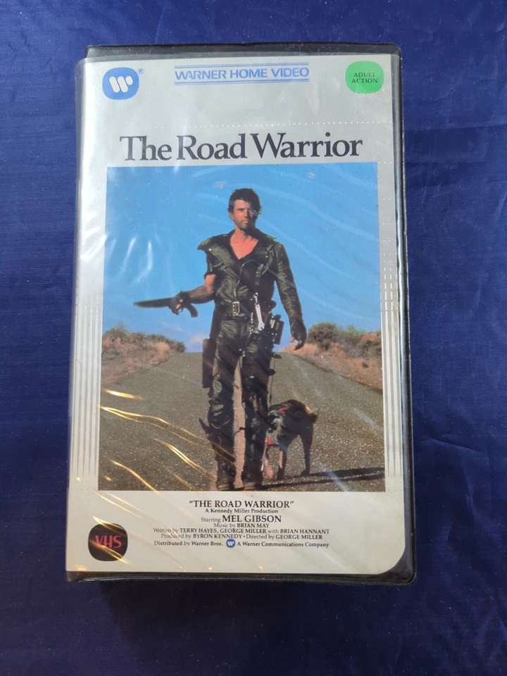 The Road Warrior Clamshell 1983 VHS Mad Max Warner Clamshell Post Apocalyptic Foto 3 de 4