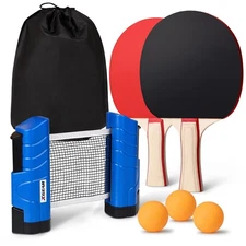 XGEAR Anywhere Ping Pong Equipment to-Go Includes Retractable Net Post, 2 Pin...