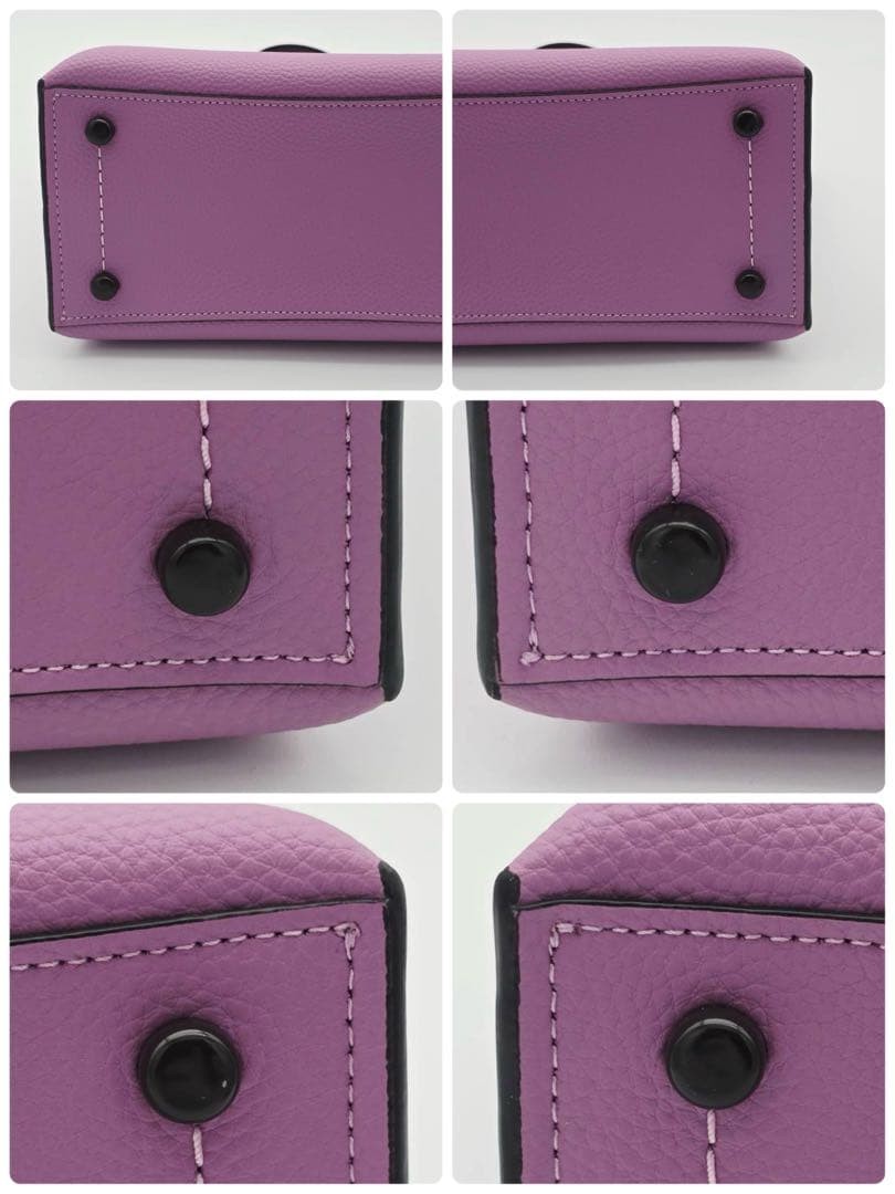 COACH Willow Tote 24 Color Block C8561 Purple Japan A-251215-12 thumbnail 3