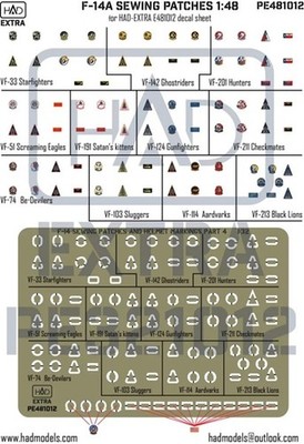 HAD Models HADPE481012 - 1/48 F-14 sewing patches and Helmet Markings - Neu