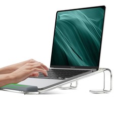 Clear Acrylic Laptop Stand for Desk, with Wrist Rest, Ergonomic Detachable Mo...