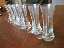 6 Stück Vintage Schnapsgläser mit Gravur Schliff Handarbeit? Guter Zustand