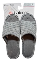 isotoner Women's Slippers with Memory Foam size 9.5-10 In The Color Gray