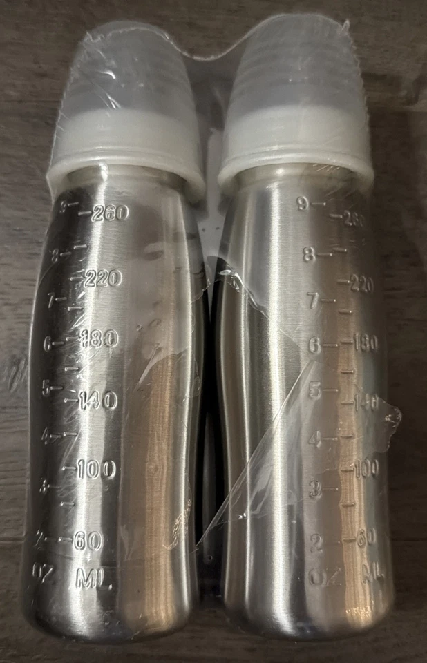 2 Stage 1 0+ Months 9oz Single Wall Baby Bottles Stainless Steel Parent's Choice - Image 2 of 2