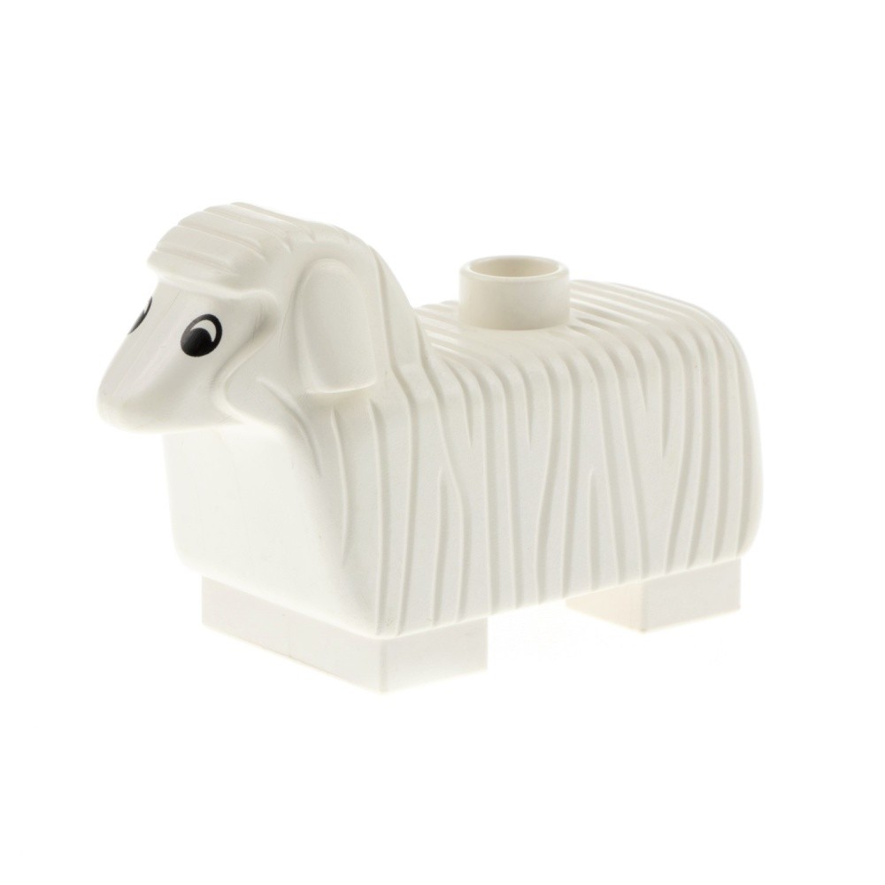 1X Lego Duplo Animal Sheep White Black Eyes Farm Zoo Circus Dupsheeppb02
