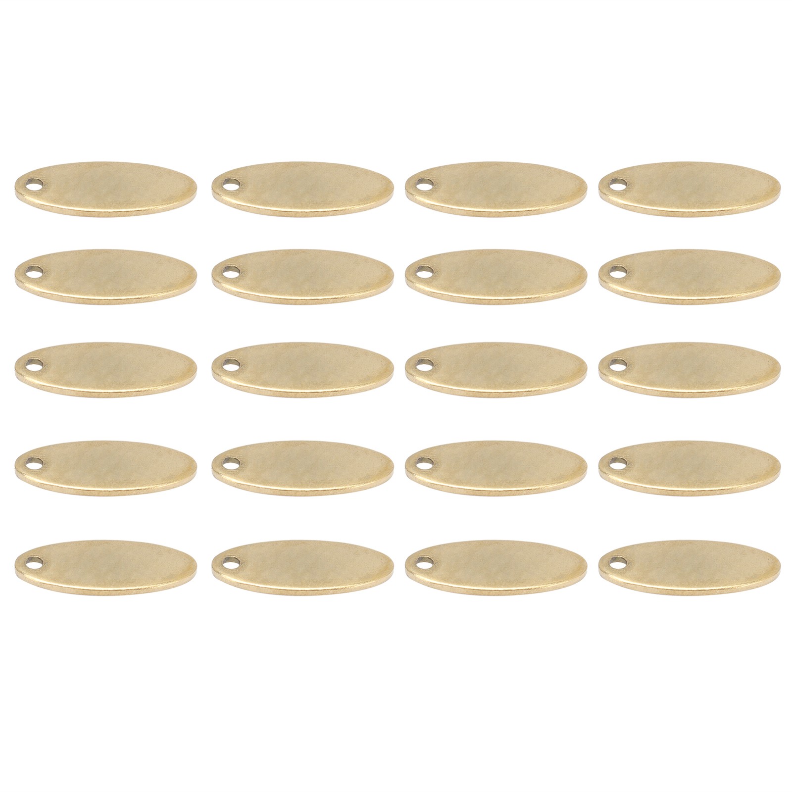 20pcs Stainless Steel Oval Pendant DIY Dog Tags With Hole Jewelry Making