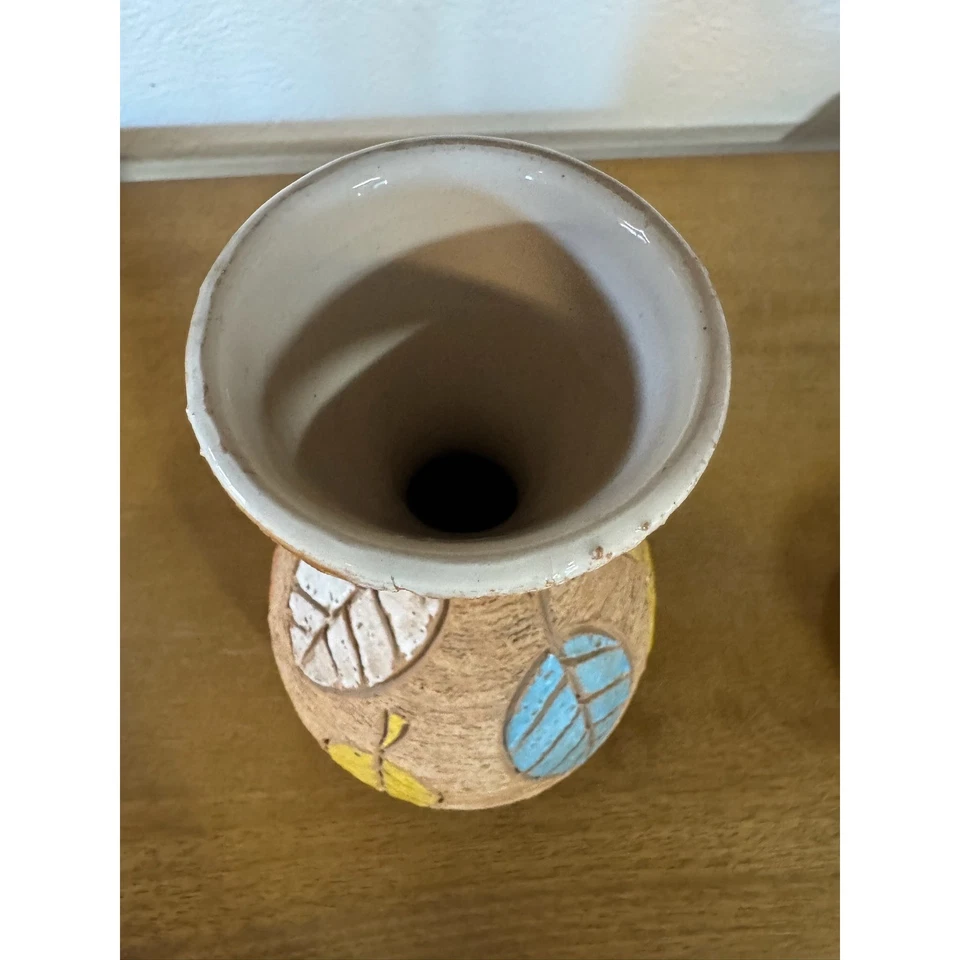Jarrón vintage de hojas de cerámica italiana estilo Fratelli Fanciullacci MCM Foto 2 de 4