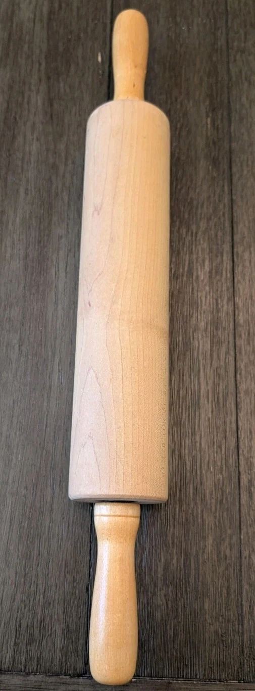 J.K. Adams Vermont 12" Rolling Pin Wood Smooth Sturdy