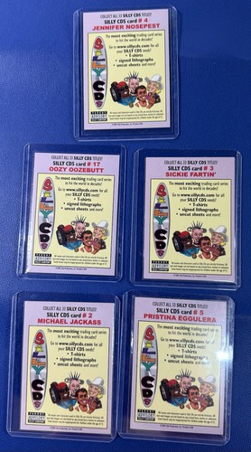 5 Silly CDs Trading Cards 2001 Silly Productions, Inc. Celebrity Spoof Cards - Picture 2 of 2