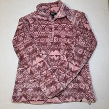 Eddie Bauer Quest Fleece Pullover Wmns Sz M- Pink Aztec SouthwesternPattern Y2K