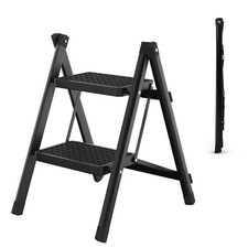 Image of 2 / 3 Step Ladder Folding Portable Compact Heavy Duty Anti-Slip Mat Stool UK