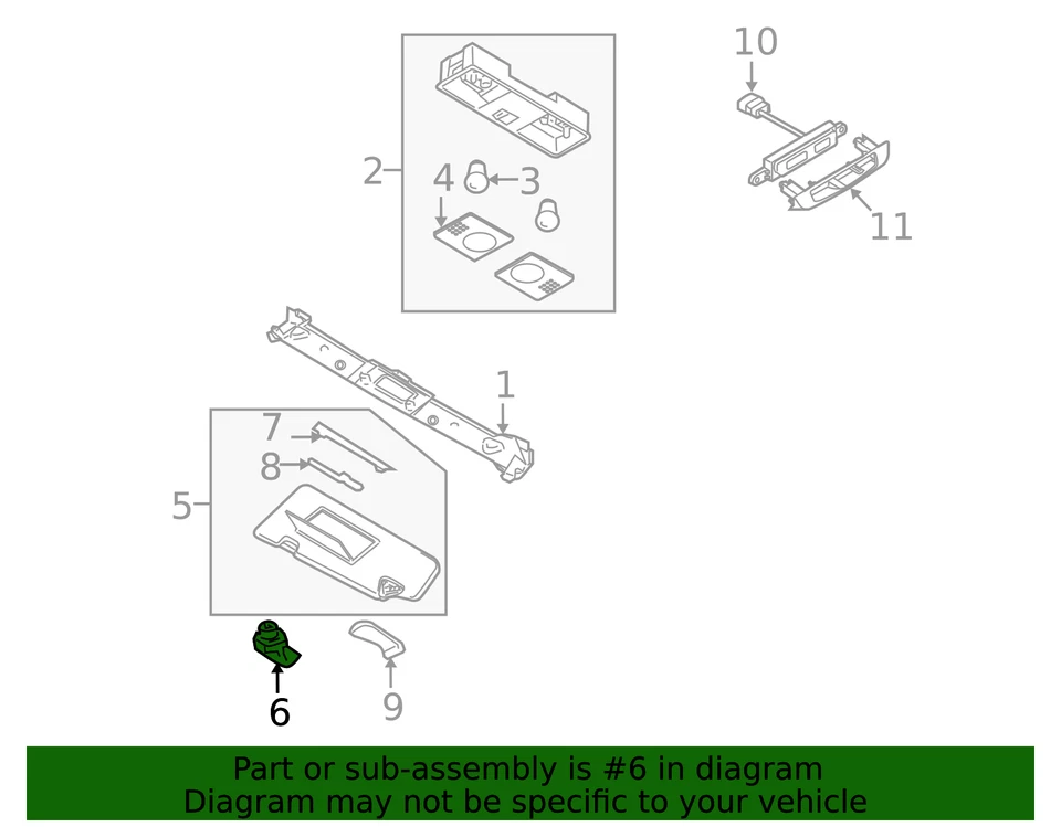 Clip soporte para parasol genuino Nissan 350Z 96409-CG000 Foto 2 de 2